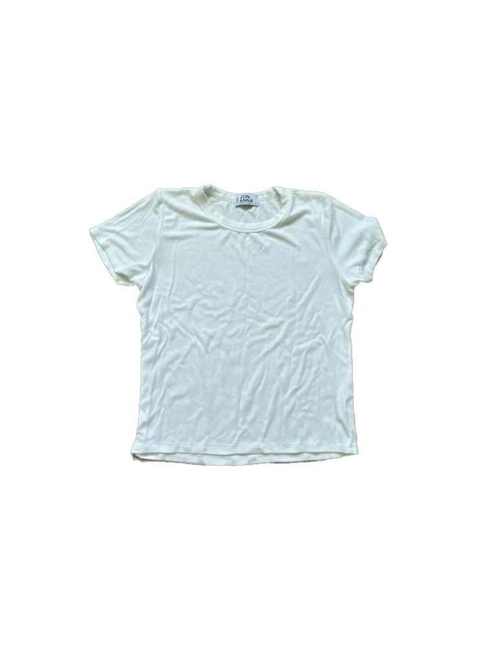 Jon & Anna Contemporary White Ribbed Short Sleeve T-Shirt